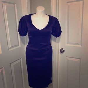 Karen Millen Purple Balloon Sleeve Cocktail Dress